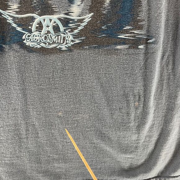 Vintage Aerosmith Shirt Mens Medium Blue Just Push Play Tour 2001 Y2K Cotton - Picture 7 of 13